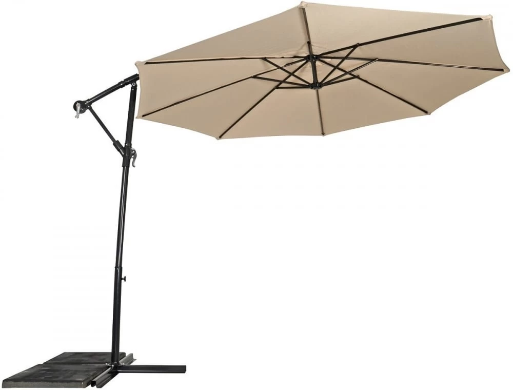 Lesli Living Zweefparasol Gemini Ecru 3mtr 3 Lesli Living Zweefparasol Gemini Ecru 3mtr