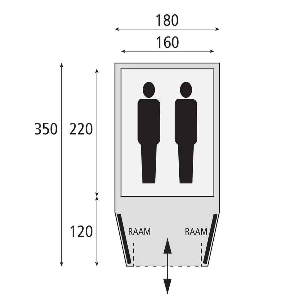 Bardani Airwolf 180 TC / 2 Persoons Opblaastent Beige 4 Bardani Airwolf 180 TC / 2 Persoons Opblaastent Beige - Afbeelding 2
