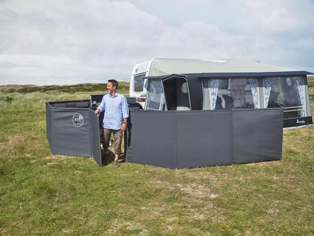 Isabella Mega Granite 4-delig Windscherm - Donkergrijs 5 Isabella Mega Granite 4-delig Windscherm - Donkergrijs - Afbeelding 3