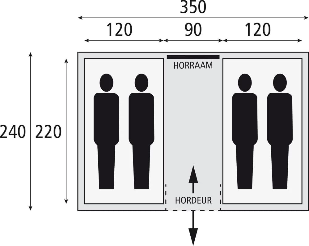 Bardani Amigo 350 / 4 Persoons Tent Grijs 4 Bardani Amigo 350 / 4 Persoons Tent Grijs - Afbeelding 2