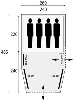 Safarica Blackhawk 260 - 4 Persoons Tent Grijs -Wildernis  Camping Winkel 74802 safarica blackhawk 260 4 persoons tent