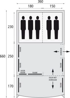 Safarica Pacific Reef 360 TC - 5 Persoons Tent Grijs -Wildernis  Camping Winkel 74814 safarica pacific reef 360 tc 5 persoons tent