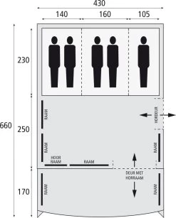 Safarica Pacific Reef 430 TC - 5 Persoons Tent Grijs -Wildernis  Camping Winkel 74816 safarica pacific reef 430 tc 5 persoons tent