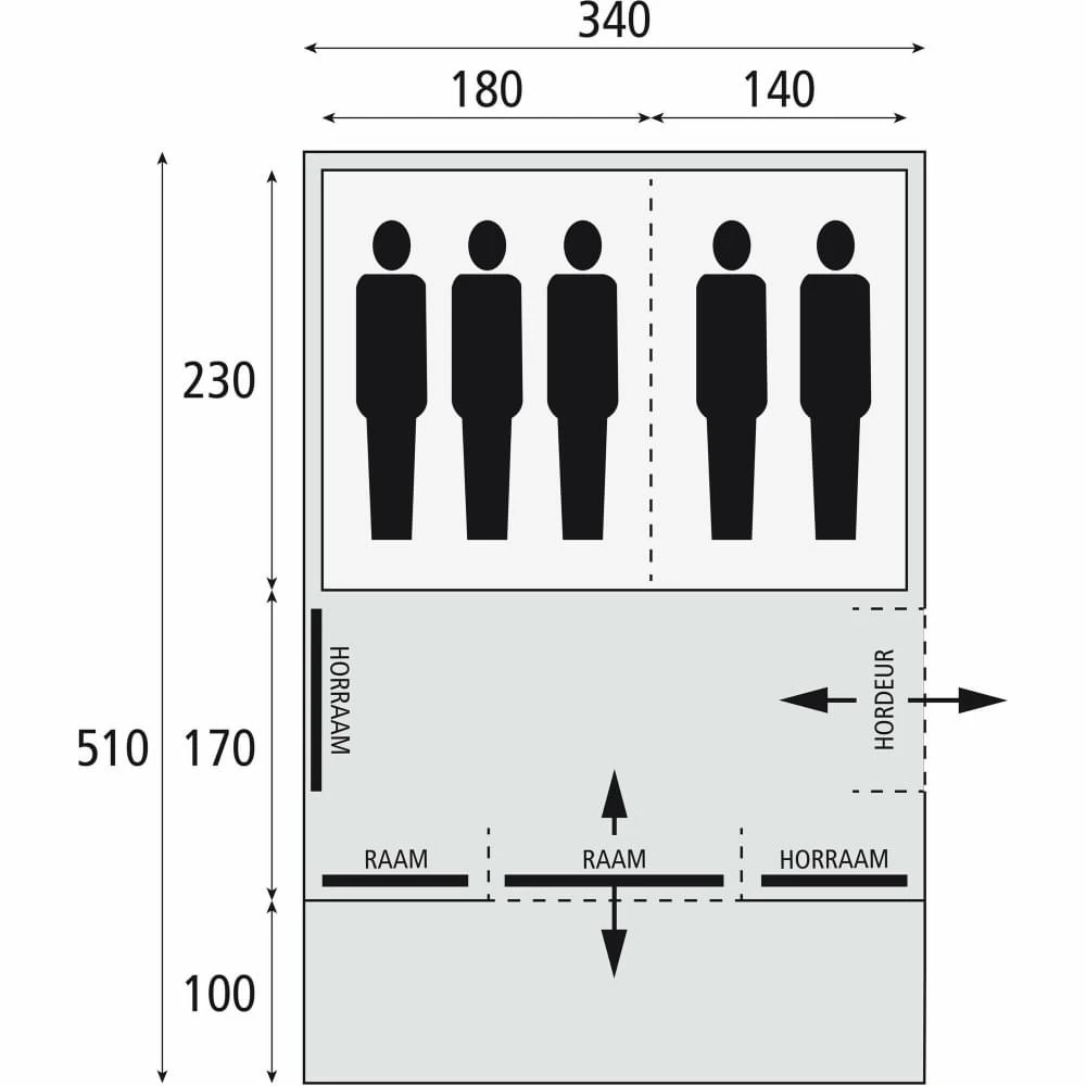 Bardani Spitfire 340 RSTC - 5 Persoons Tent Beige 8 Bardani Spitfire 340 RSTC - 5 Persoons Tent Beige - Afbeelding 6
