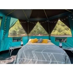 Coleman Octagon BlackOut - 8 Persoons Tent Groen -Wildernis  Camping Winkel 75851 coleman octagon blackout 8 persoons tent