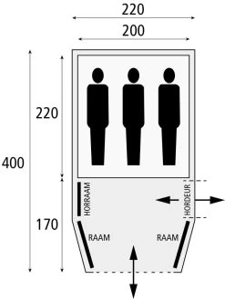Safarica Blackhawk 220 TC / 3 Persoons Tent Beige 10 Safarica Blackhawk 220 TC / 3 Persoons Tent Beige -Wildernis Camping Winkel 76089 safarica blackhawk 220 tc 3 persoons tent