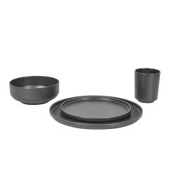 Bo-Camp Patom 16-delige Serviesset Donkergrijs -Wildernis  Camping Winkel 79361 bo camp bc ind serviesset patom 16 dlg antraciet