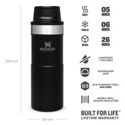 Stanley The Trigger-Action Travel Mug 0.35L Zwart -Wildernis  Camping Winkel 82051 stanley the trigger action travel mug 035l