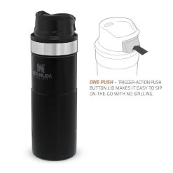 Stanley The Trigger-Action Travel Mug 0,47L Zwart -Wildernis  Camping Winkel 82062 stanley the trigger action travel mug 047l