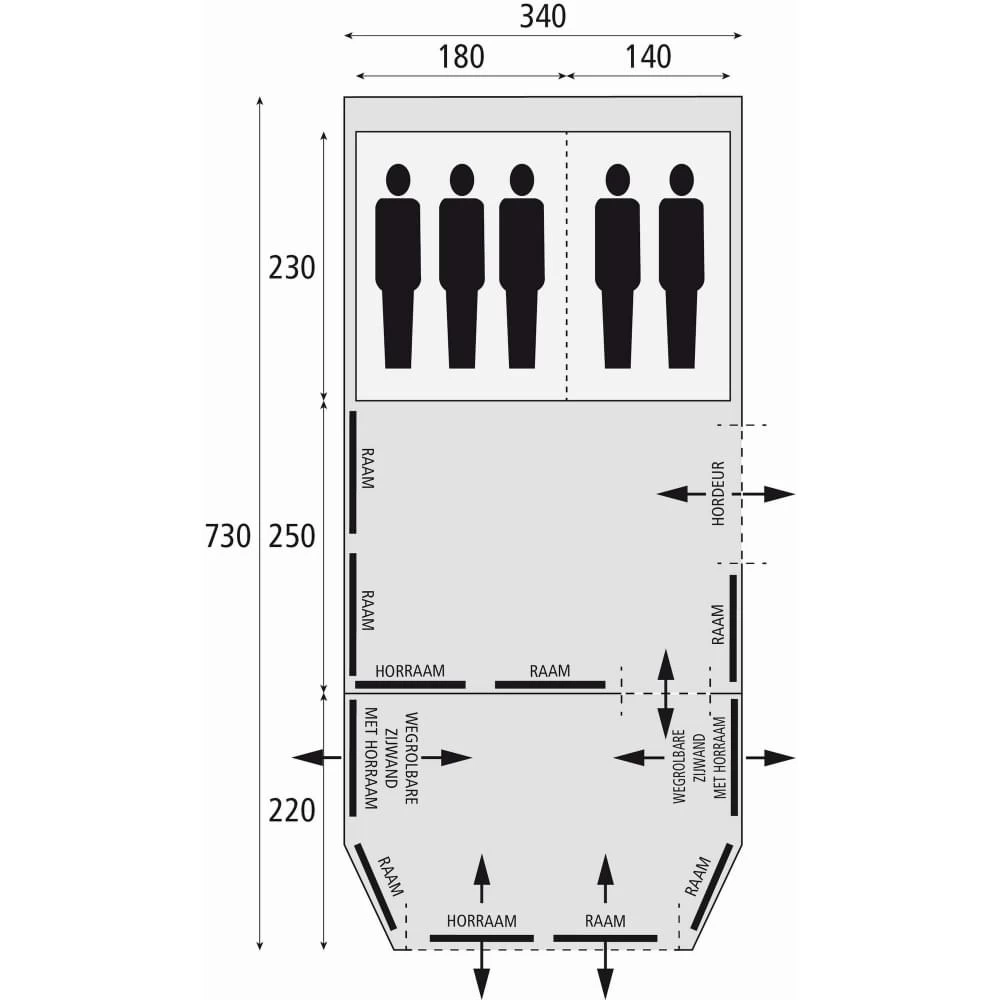 Bardani Royal Prestige 340 RSC / 5-Persoons Tent 4 Bardani Royal Prestige 340 RSC / 5-Persoons Tent - Afbeelding 2