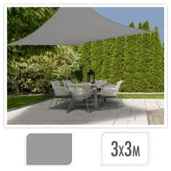 ML Schaduwdoek Vierkant 3 X 3 M Grijs